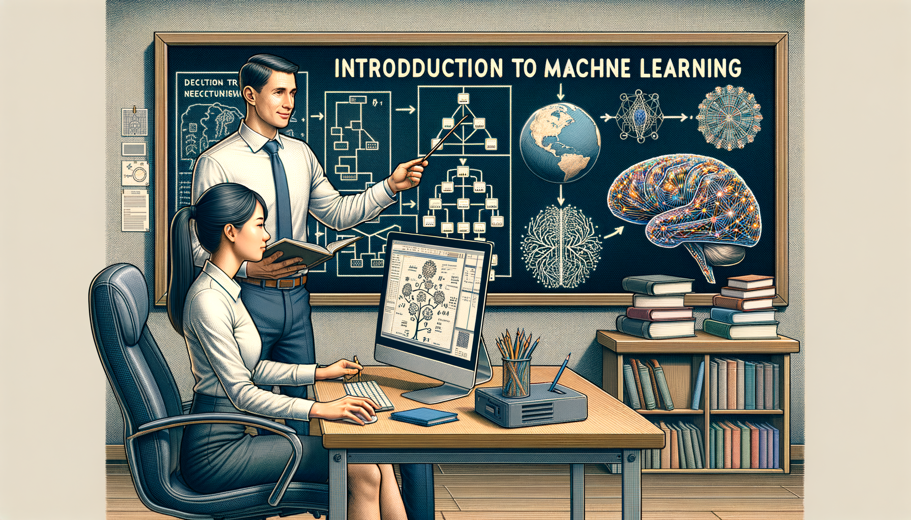 Illustration explaining machine learning for beginners