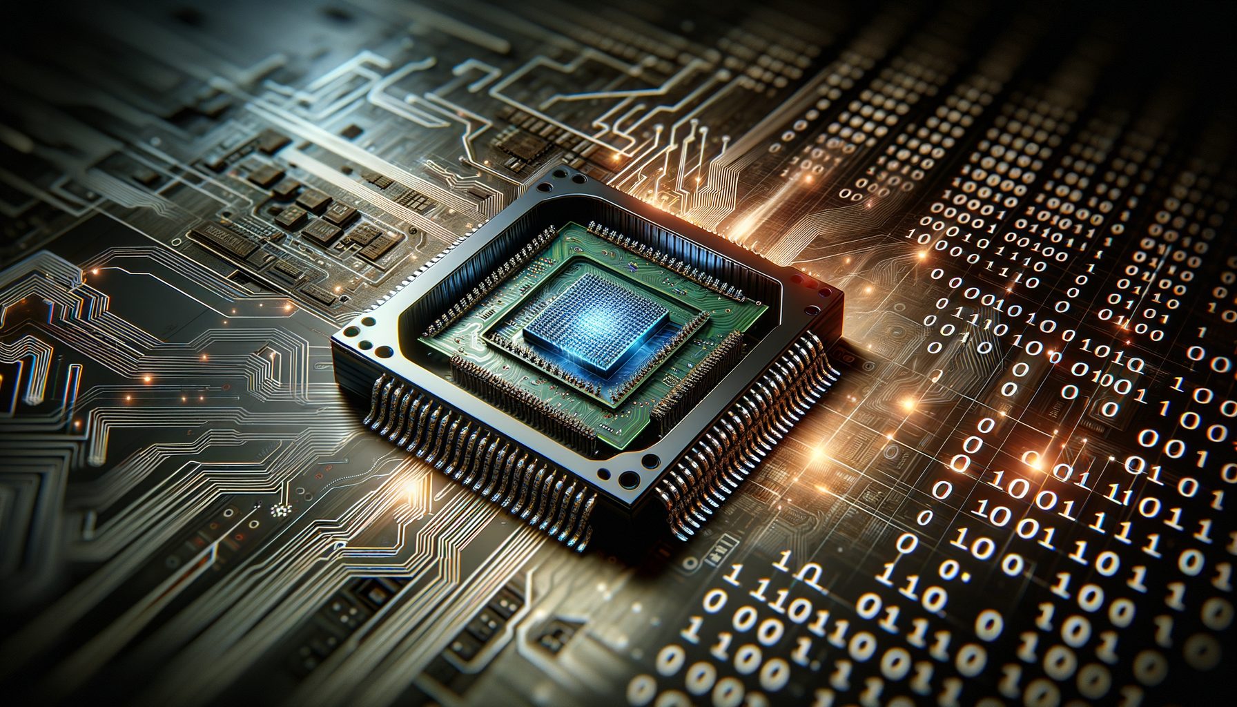 AI Chips powering machine learning - GPUs, TPUs, and NPUs on a board